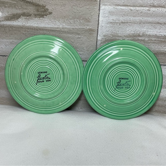 Fiesta Ware H.L.Co USA Lot of 2 Vintage Original Light Green Meadow Salad Plate - Picture 2 of 3